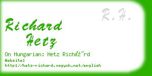 richard hetz business card